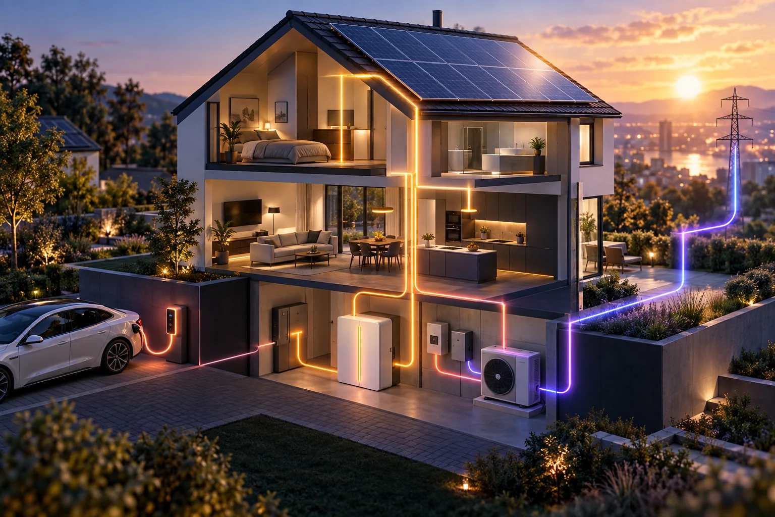 HEMS verteilt Solarstrom auf Speicher, Wallbox und Wärmepumpe