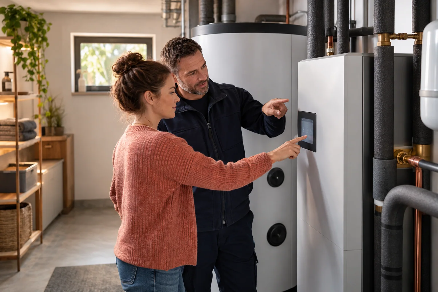 Warmwassertemperatur an einer Wärmepumpe einstellen